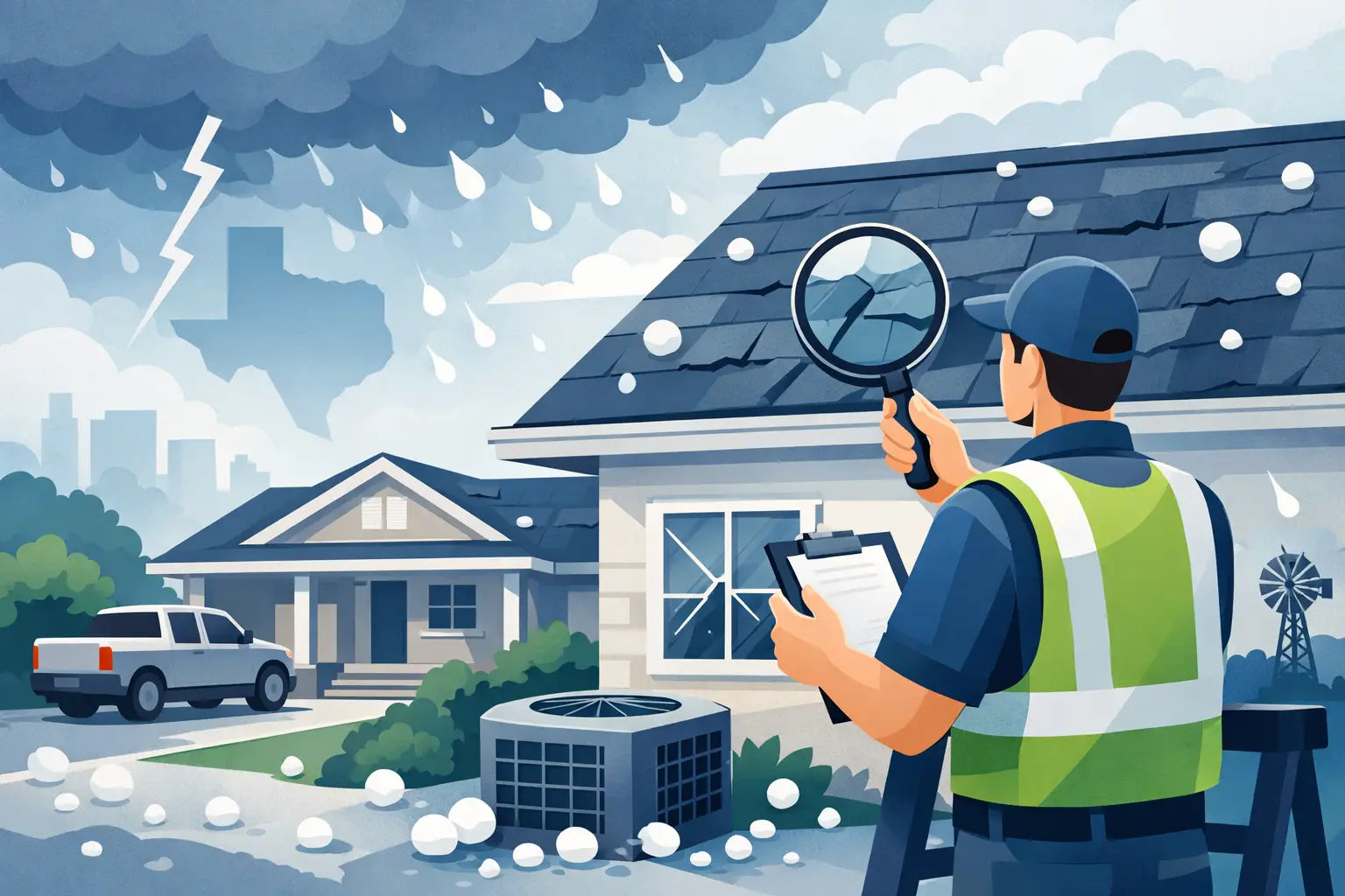 Hail Damage Inspection for Texas Homeowners